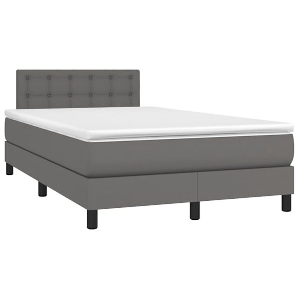 vidaXL Ramsäng med madrass grå 120x200 cm konstläder Grå