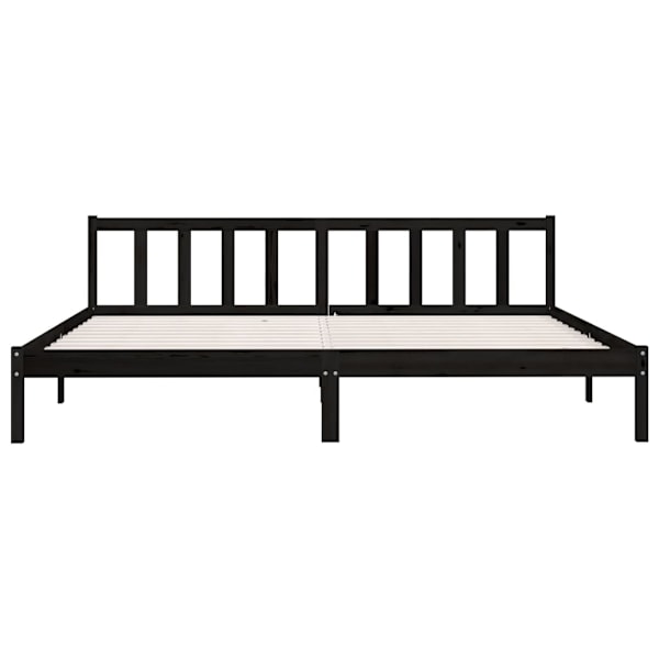vidaXL Sängram svart massiv furu 200x200 cm Svart