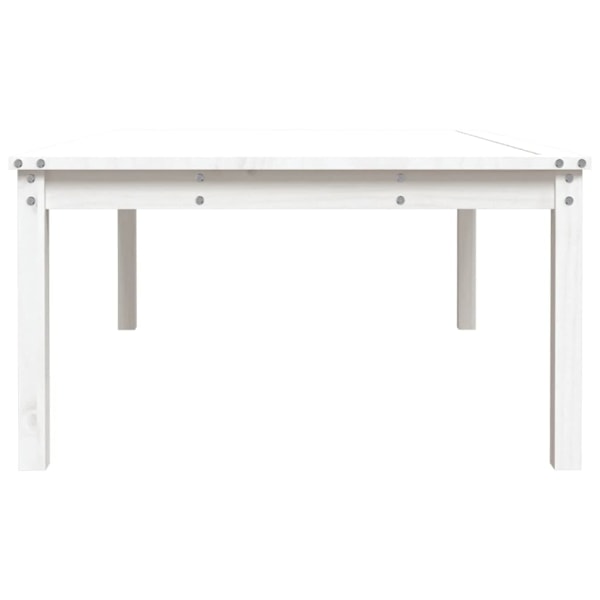 vidaXL Trädgårdsbord vit 121x82,5x45 cm massiv furu Vit