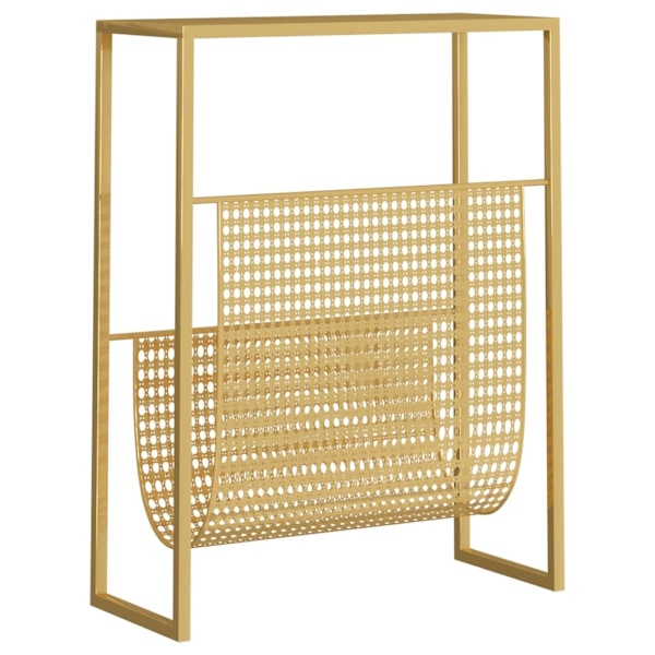 vidaXL Tidningsställ guld 35x15x45 cm stål Guld