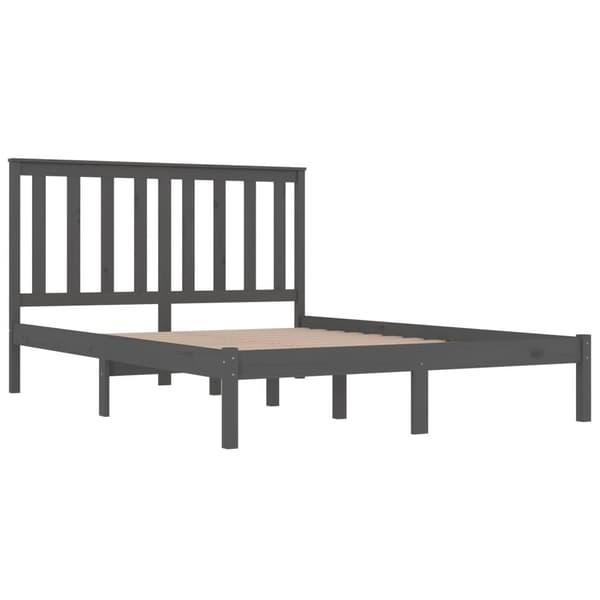 vidaXL Sängram grå massiv furu 150x200 cm Grå