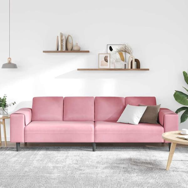 vidaXL Vardagsrumsoffa Rosa 250 x 77 x 76 cm Rosa