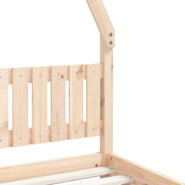vidaXL Sängram för barnsäng 90x200 cm massiv furu Brun