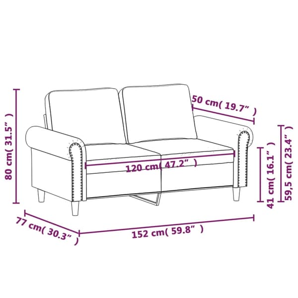 vidaXL 2-sitssoffa ljusgrå 120 cm sammet Grå