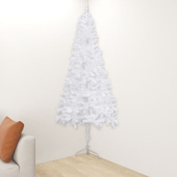 vidaXL Plastgran för hörn vit 210 cm PVC Vit
