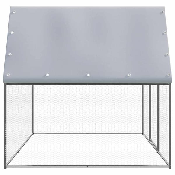 vidaXL Hönsbur silver och grå 3x2x2 m galvaniserat stål Silver