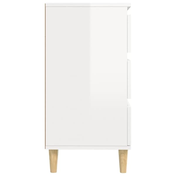 vidaXL Byrå vit högglans 60x35x70 cm konstruerat trä Vit