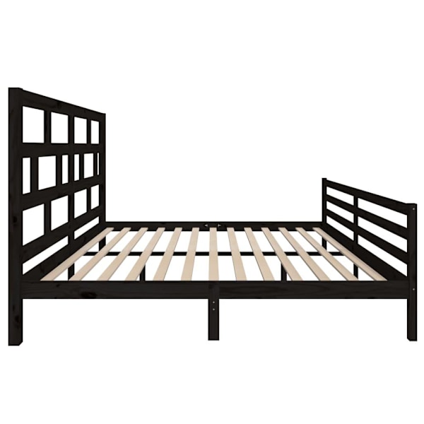 vidaXL Sängram svart massiv furu 200x200 cm Svart