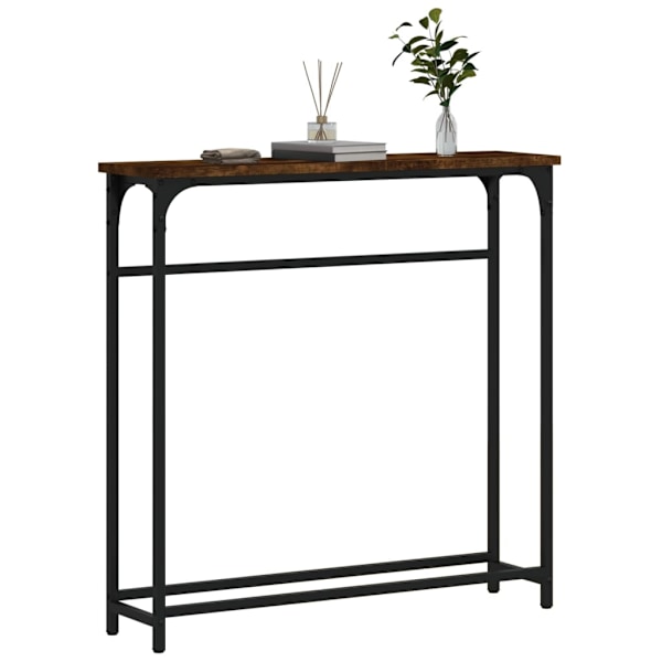 vidaXL Avlastningsbord rökfärgad ek 75x19,5x75 cm konstruerat trä Brun