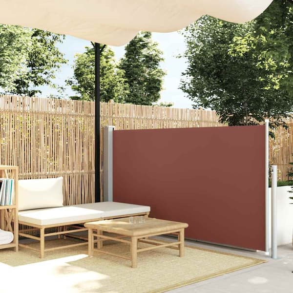 vidaXL Infällbar sidomarkis 100x500 cm brun Brun