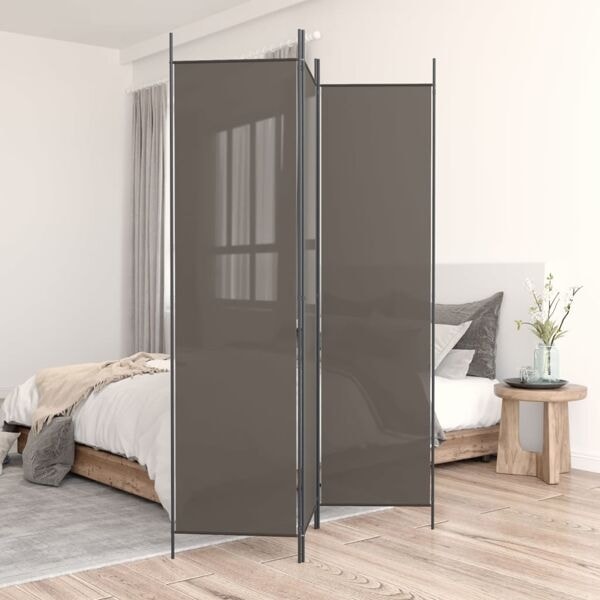 vidaXL Rumsavdelare 3 paneler antracit 150 x 200 cm tyg Antracit