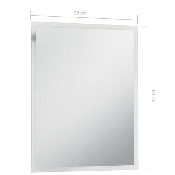 vidaXL Badrumsspegel LED 50x60 cm Silver