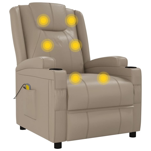 vidaXL Massagefåtölj cappuccino konstläder Brun