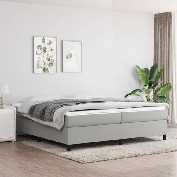 vidaXL Ramsäng ljusgrå 200x200 cm tyg Grå