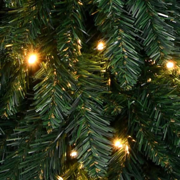 vidaXL Belyst plastgran med 80 LEDs 150 cm Grön