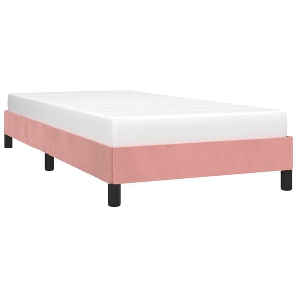 vidaXL Sängram rosa 90x190 cm sammet Rosa