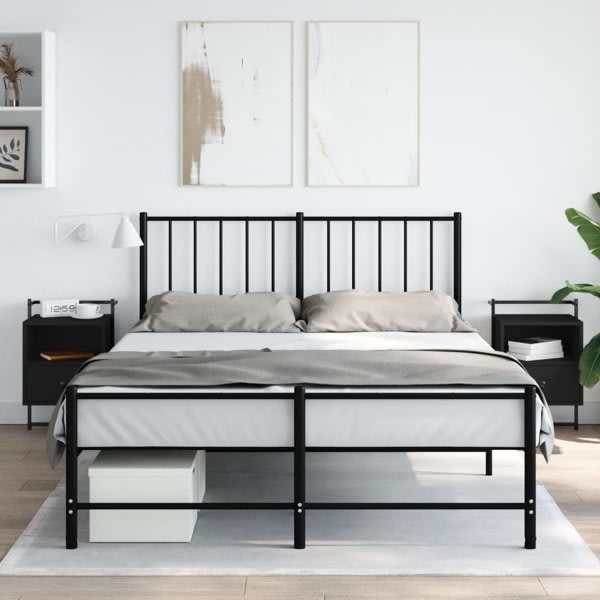 vidaXL Sängbord väggmonterat 2 st svart 40x30x61 cm konstruerat Svart