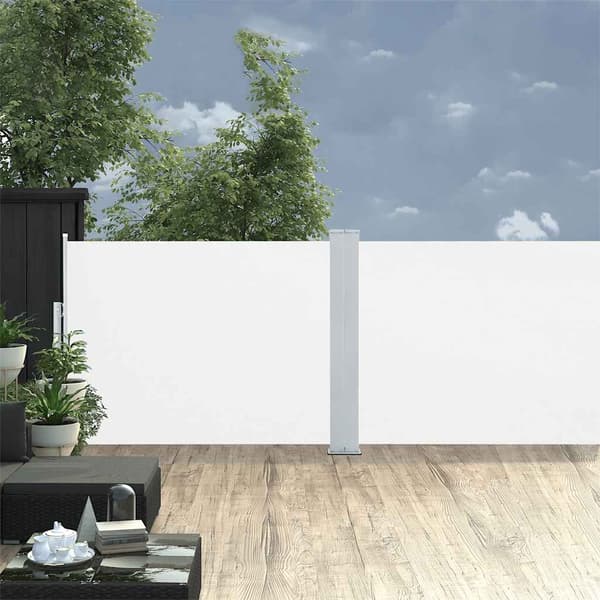 vidaXL Infällbar sidomarkis gräddvit 100x1000 cm Creme