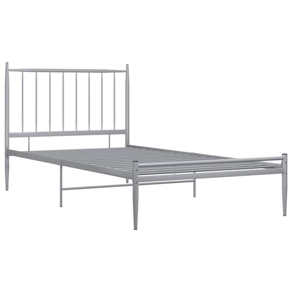 vidaXL Sängram grå metall 90x200 cm grå