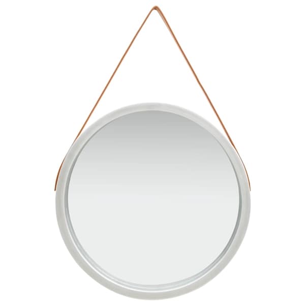 vidaXL Väggspegel med rem 60 cm silver Silver