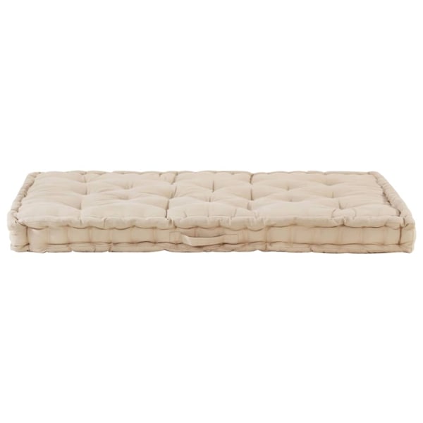 vidaXL Dyna till pallsoffa bomull 120x80x10 cm beige Beige
