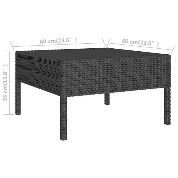 vidaXL Loungegrupp med dynor 5 delar konstrotting svart Svart