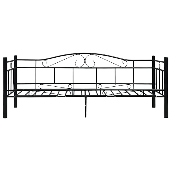 vidaXL Ram till dagbädd svart metall 90x200 cm Svart