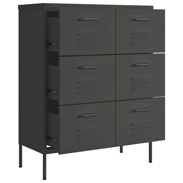 vidaXL Byrå antracit 80x35x101,5 cm stål Antracit