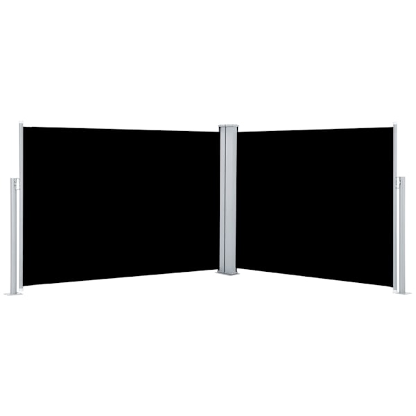 vidaXL Infällbar sidomarkis svart 120x1000 cm Svart