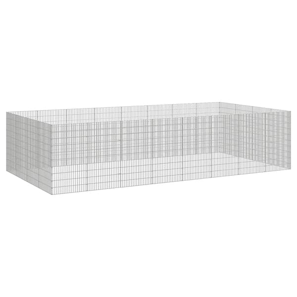 vidaXL Husdjursbur 24-panel 54x100 cm galvaniserat järn Silver
