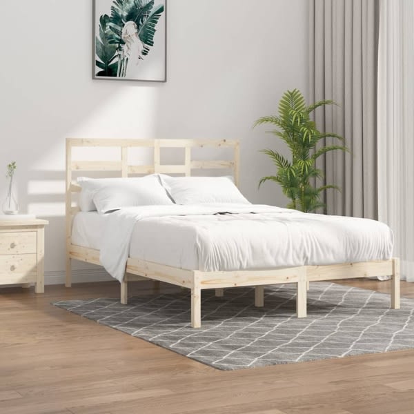 vidaXL Sängram massivt trä 120x200 cm Brun