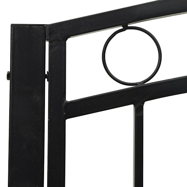 vidaXL Trädgårdsbänk med bord svart 120 cm stål Svart