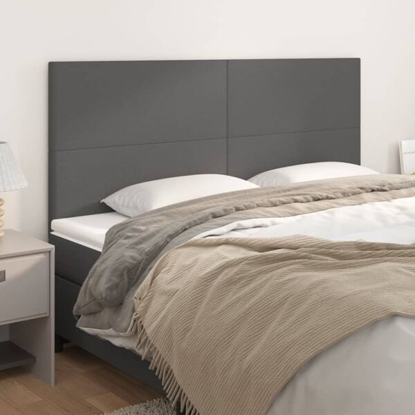 vidaXL Huvudgavlar 4 st grå 90x5x78/88 cm konstläder Grå