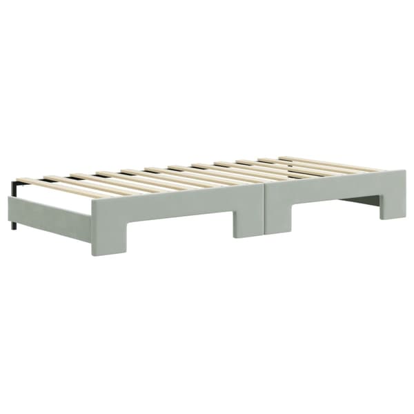 vidaXL Dagbädd utdragbar ljusgrå 90x200 cm sammet Grå