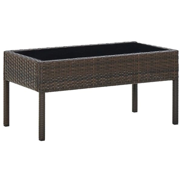 vidaXL Trädgårdsbord brun 75x40x37 cm konstrotting Brun