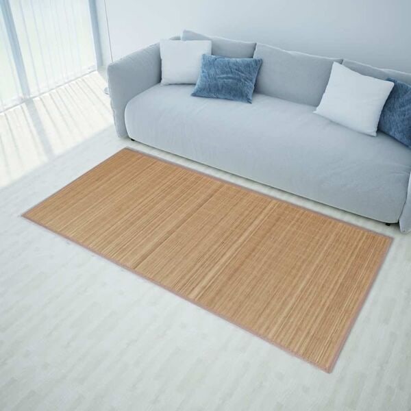 vidaXL Fyrkantig Brun Bambumatta 80 x 200 cm Brun