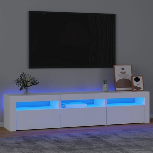 vidaXL Tv-bänk med LED-belysning vit 180x35x40 cm Vit