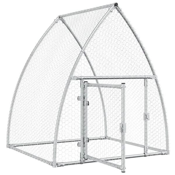 vidaXL Hönsbur silver 100x105x120 cm galvaniserat stål Silver