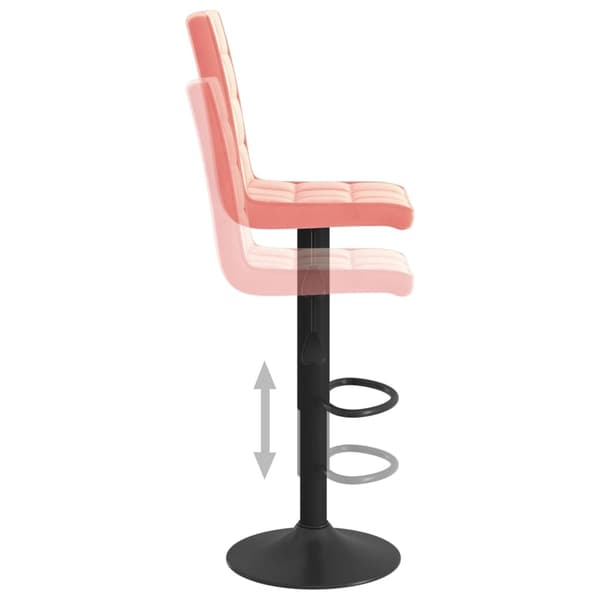vidaXL Barstolar 2 st rosa sammet Rosa