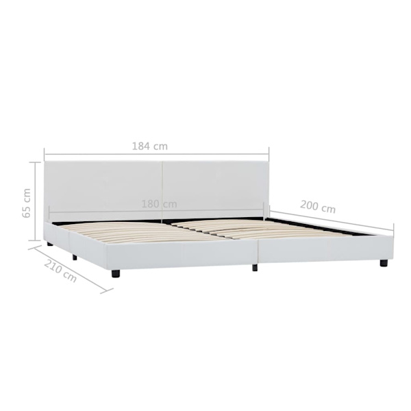 vidaXL Sängram vit konstläder 180x200 cm Vit