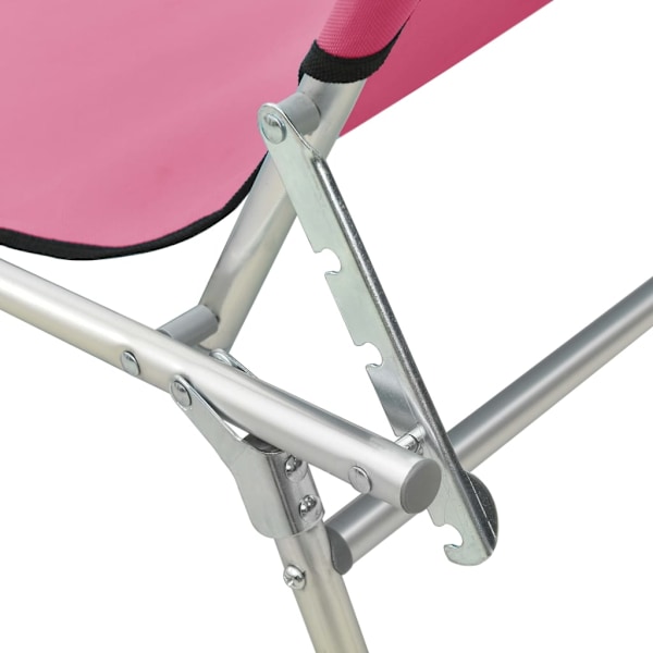 vidaXL Hopfällbar solsäng med tak stål magenta Rosa