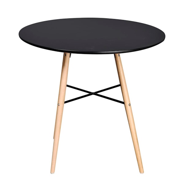 vidaXL Matt Svart Runt Matbord Svart