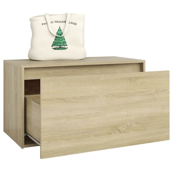 vidaXL Hallbänk 80x40x45 cm sonoma-ek konstruerat trä Brun