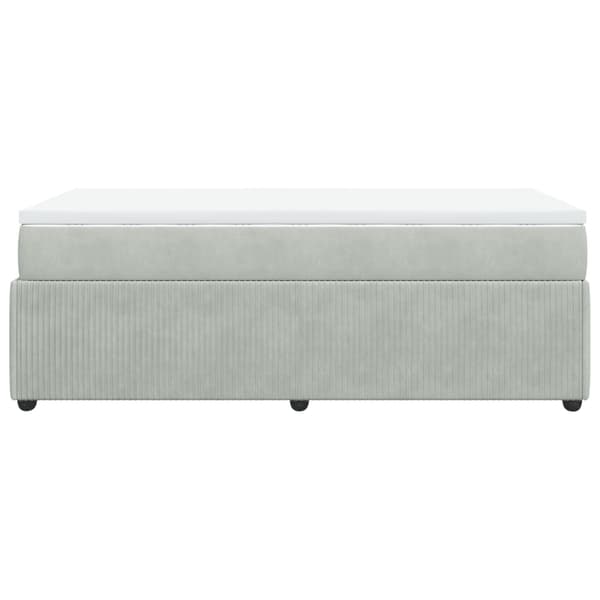 vidaXL Ramsäng med madrass ljusgrå 100x200 cm sammet Grå