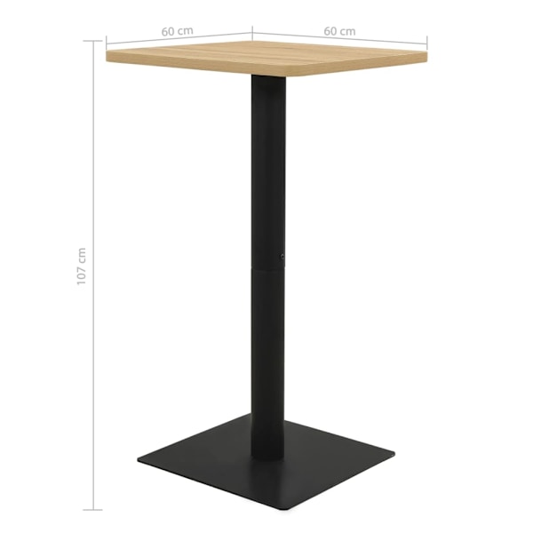 vidaXL Bistrobord ekfärg 60x60x107 cm Brun