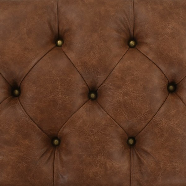 vidaXL Förvaringsbänk massivt trä och konstläder 80,5x41x50 cm Brun