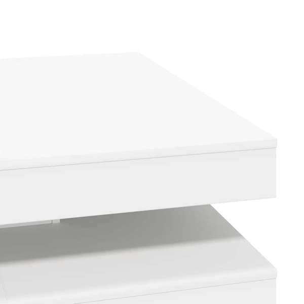 vidaXL Soffbord 360 grader vridbart vit 90x90x34,5 cm Vit