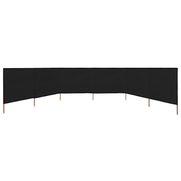 vidaXL Vindskydd 6 paneler tyg 800x80 cm svart Svart