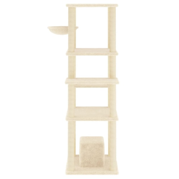 vidaXL Klösträd med sisalpelare gräddvit 154 cm Kräm