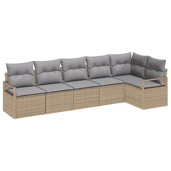 vidaXL Soffset 6 st Beige konstrotting Beige
